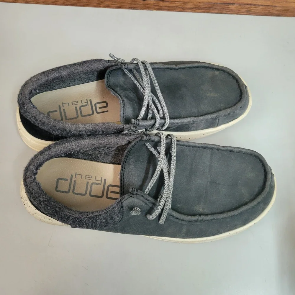 Hey‎ Dude Wally Shade Mens Grey Charcoal Slip On Loafers Size 8 121883246